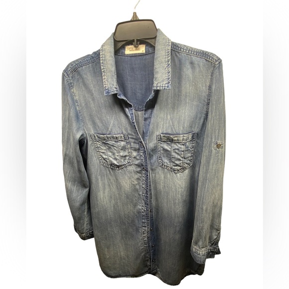 Anthropologie Bella Dahl Denim Hipster Dress / Vtg  Malibu Medium - Picture 13 of 14